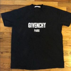 Men’s Black Distressed Givenchy Tee